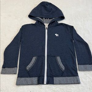 Abercrombie & Fitch Kids Dark Blue Hoodie with Gray Details